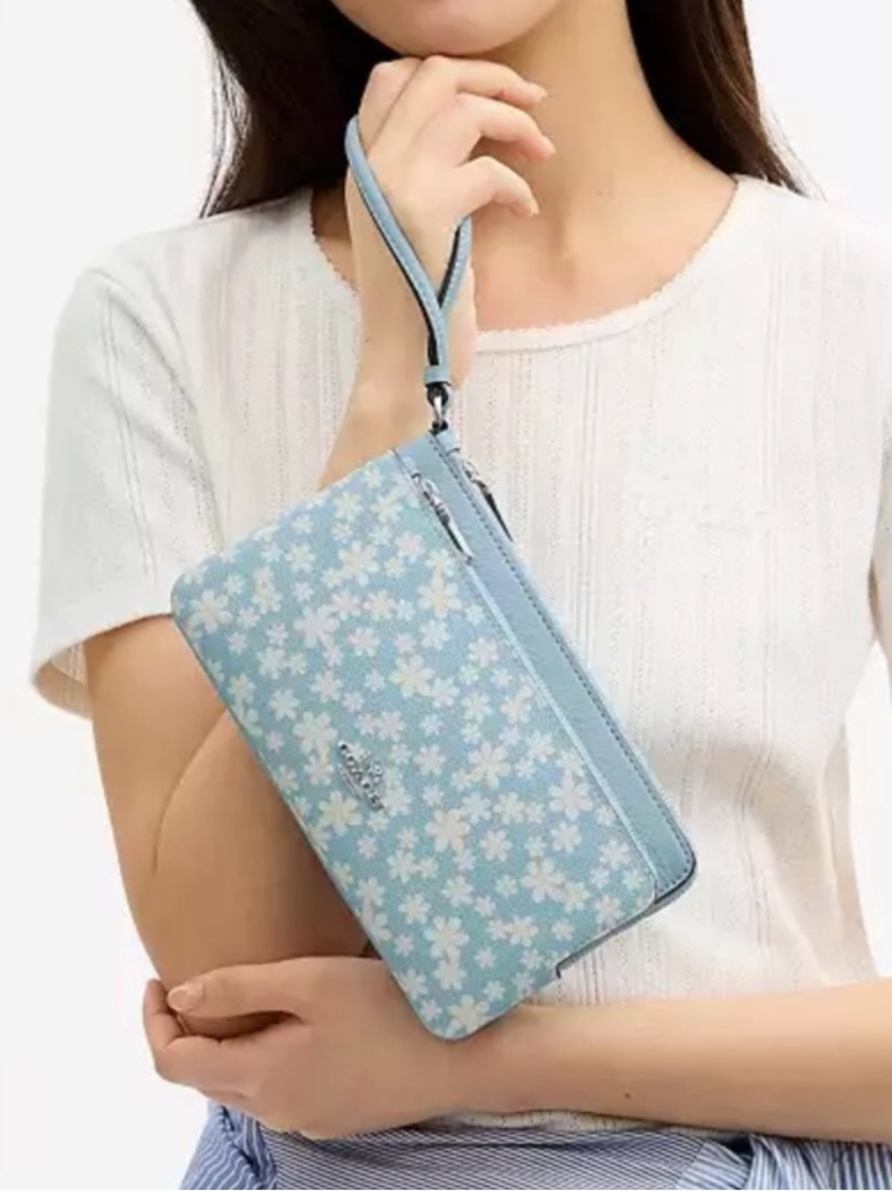 Coach Double Zip Floral Clutch Wristlet NWT - Picture 3 of 11